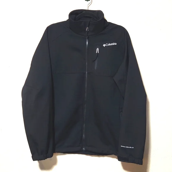 Columbia Omni Shield Black Soft-Shell Zip Up Jacket Men's Large